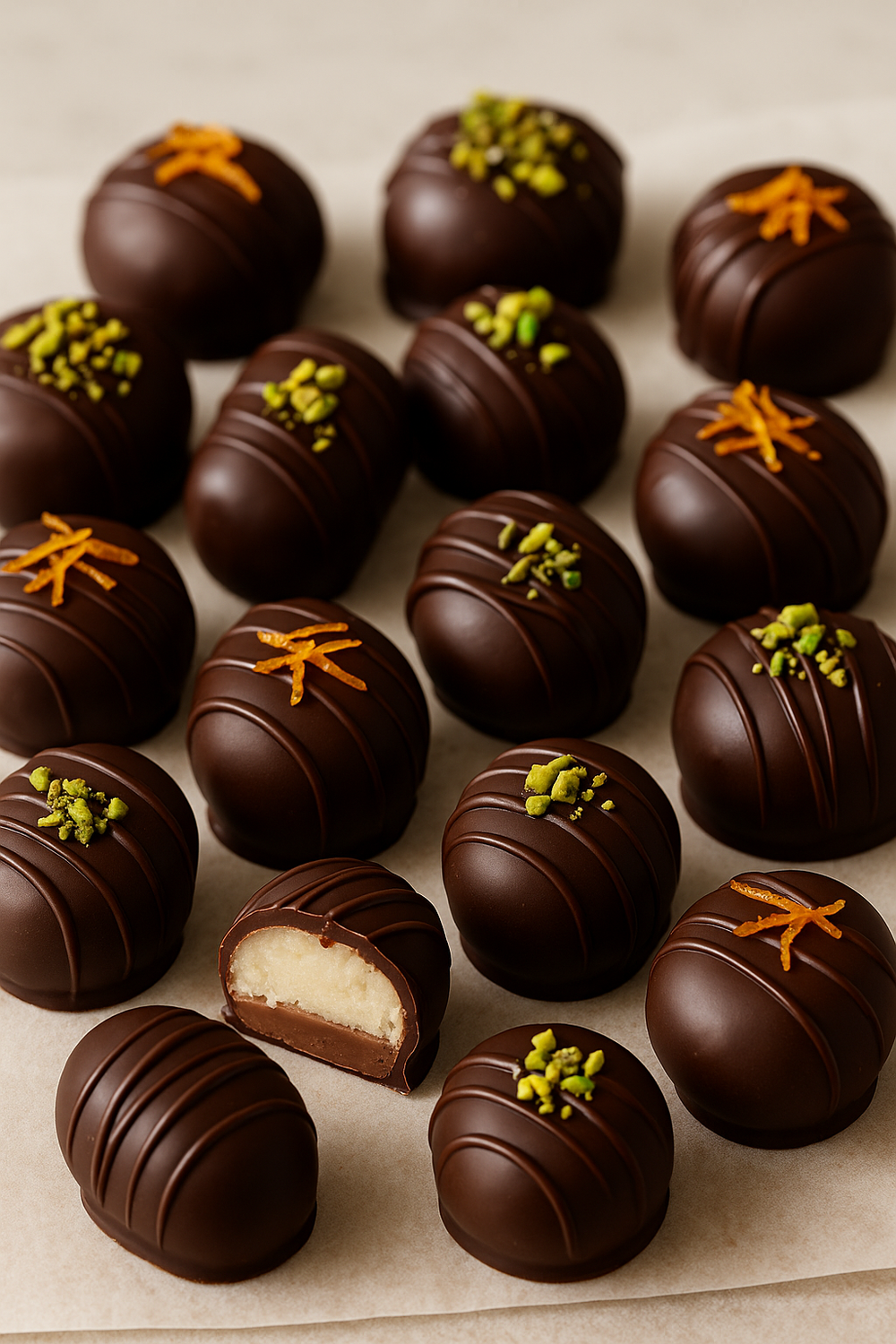 Julekonfekt med chokolade