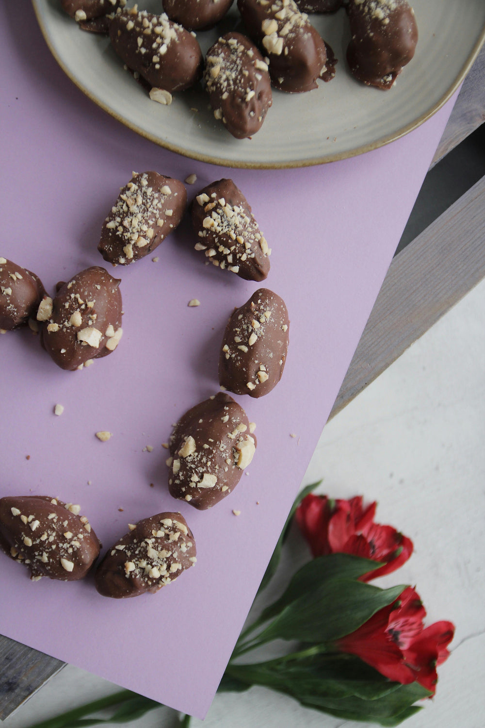 Dadler med chokolade