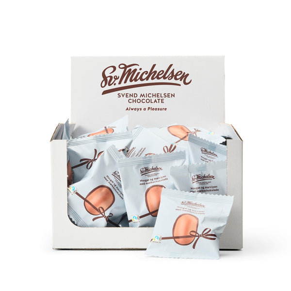 Nougat-marcipan med lys chokolade kasse - 500g - 50 stk