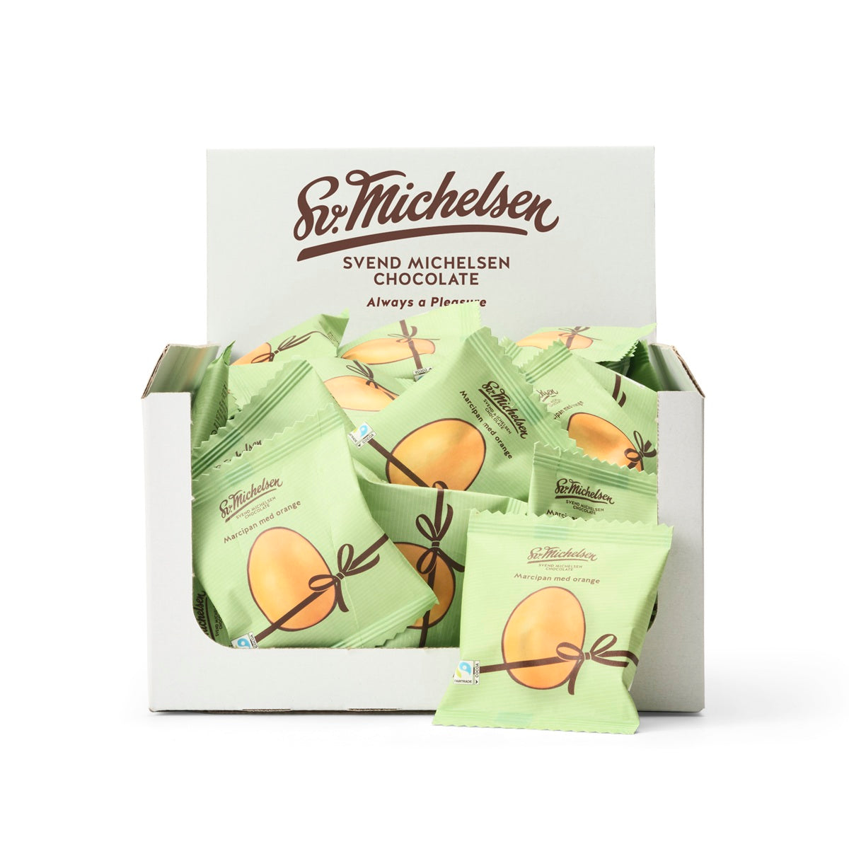 Marcipan orange æg kasse - 500g - 50 stk