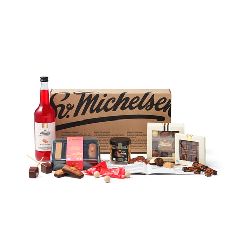 Gaveæske med Fairtrade chokolade & saft