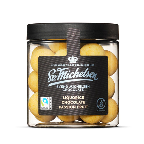 Lakrids med hvid chokolade og passionsfrugt