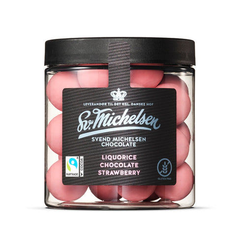 Lakrids med hvid chokolade og jordbær