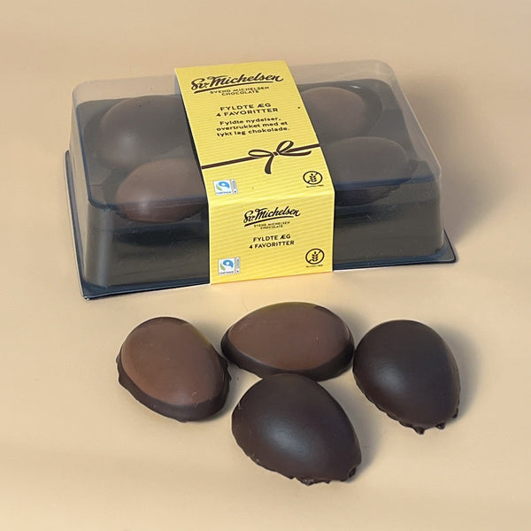 4 store fyldte æg - Nougat marcipan