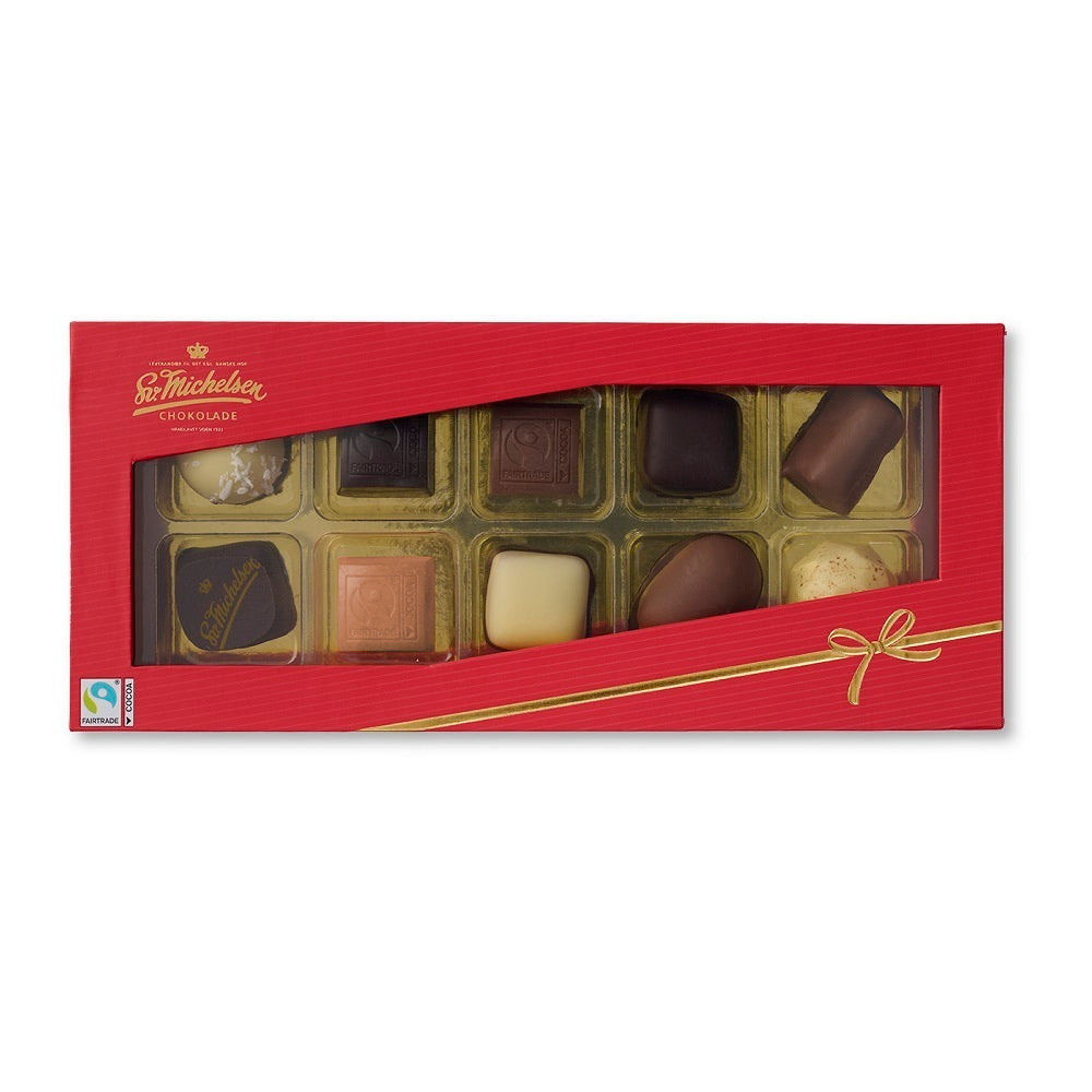 10 stk. fyldt chokolade i juleæske