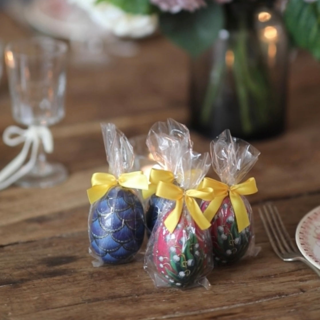 Mini Fabergé-æg med 3 fyldte æg - forskellige designs