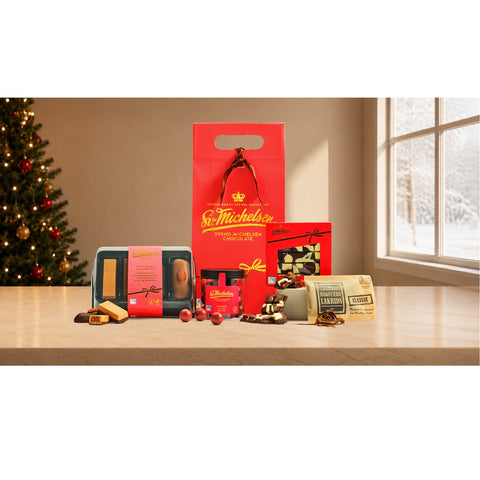 Gavepose med Fairtrade chokolade rød - 270 kr